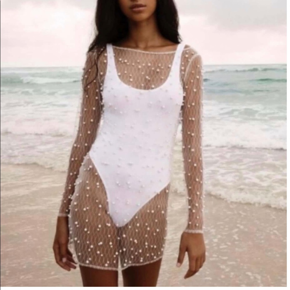 Embellished Pearl coverup dress